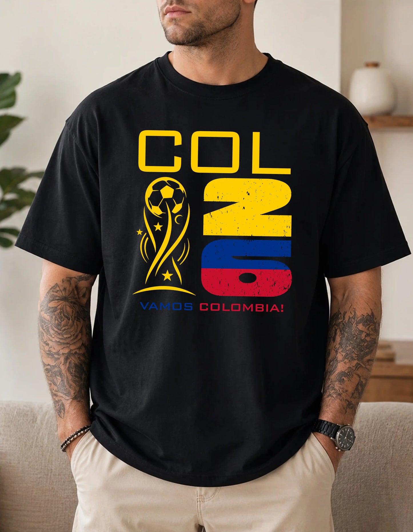 Colombia world cup 2026 custom text comfort colors football shirt for fans
