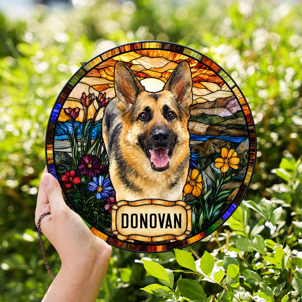 Personalized Dog Portrait Stained Glass Suncatcher, Custom Pet Memorial Cat Loss Keepsake, Pet Loss Gift