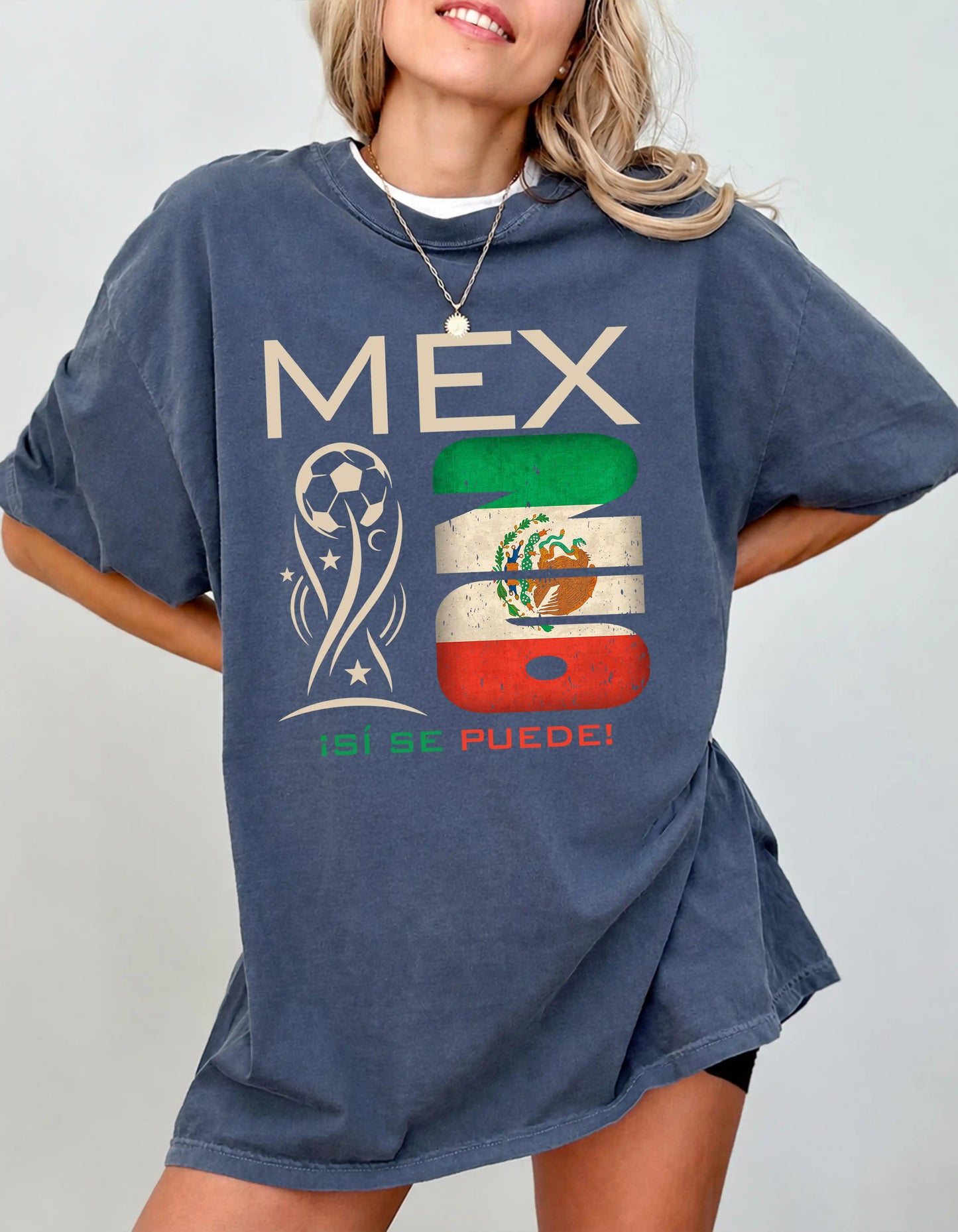 Mexico world cup 2026 custom text comfort colors football shirt for fans