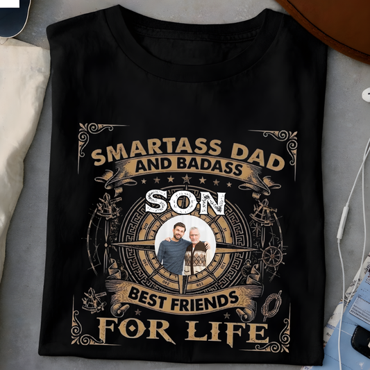 Personalized Smartass Dad Custom Photo Shirt With Badass Daughter Or Son