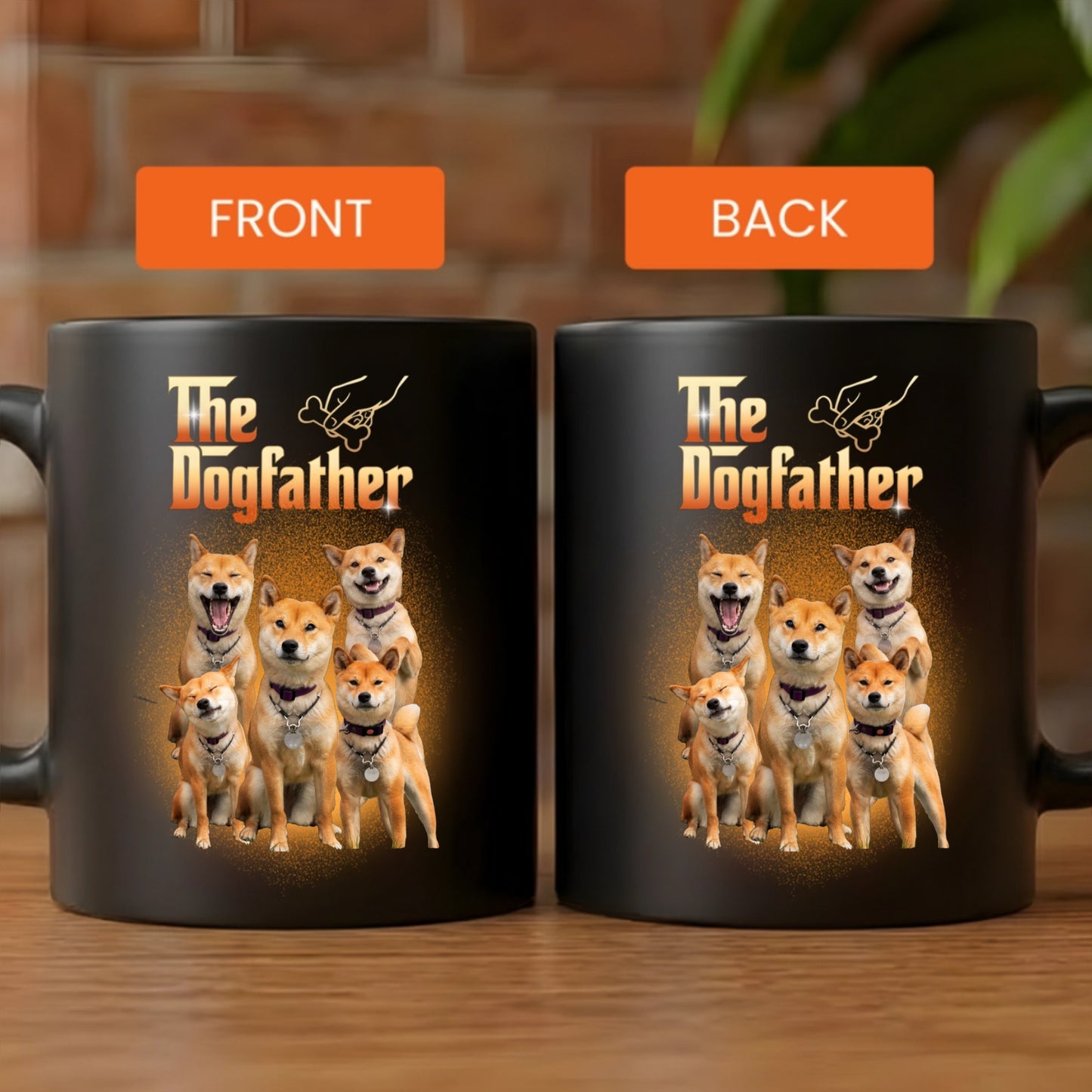 Custom The Dogfather bootleg style pet mug with your own dog photos