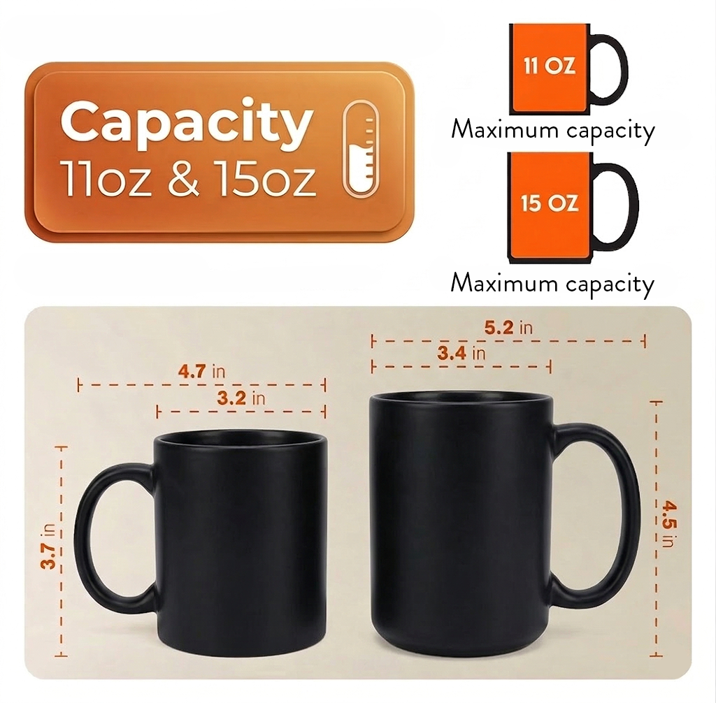 Personalized custom pet photo and name double sided black ceramic mug for pet lovers