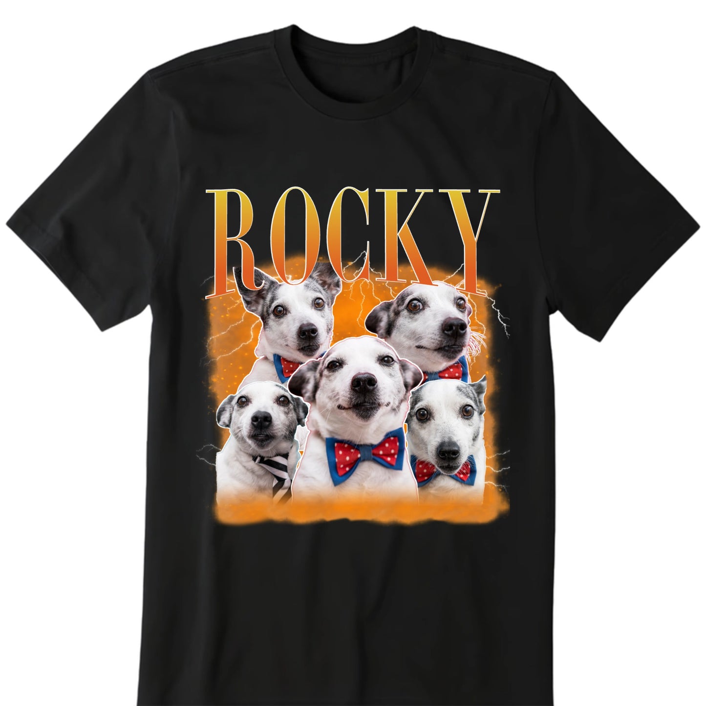 Custom pet portrait bootleg t-shirt personalized vintage 90s rap style shirt for pet lovers
