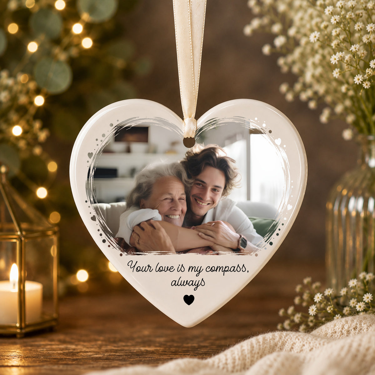 Personalized Memorial Photo Crystal Ornament, 2 Sides Printed Custom Glass Christmas Ornament, Loss of Loved One Gift, Remembrance Keepsake, Sympathy Gift