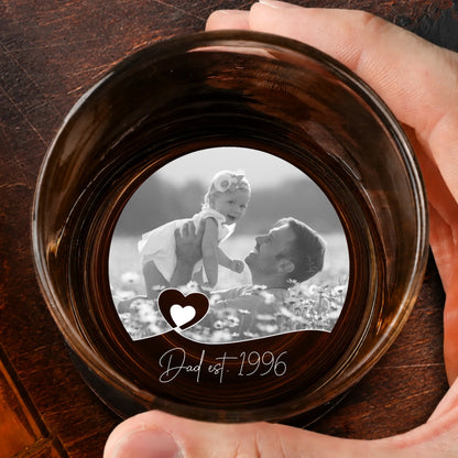 Custom photo dad est whiskey glass personalized portrait gift for grandpa and new dad