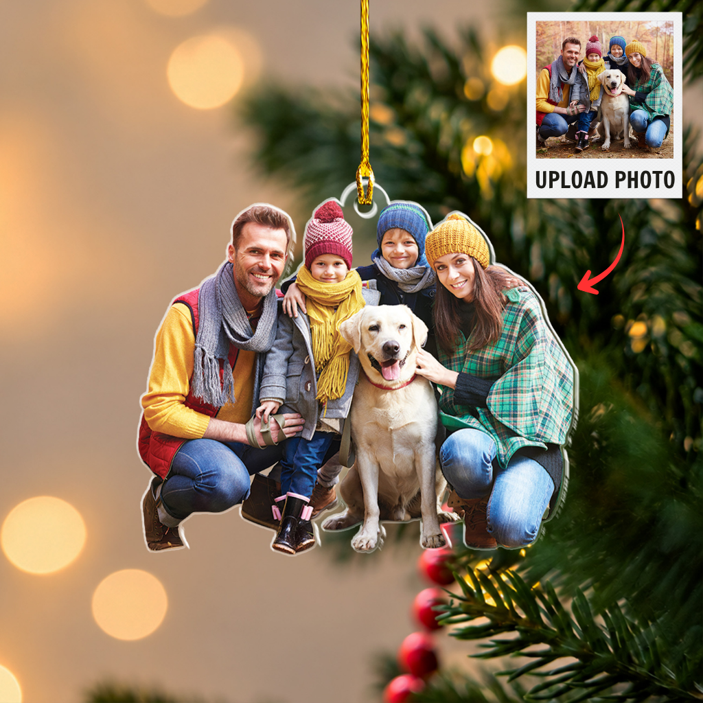 Personalized Photo Christmas Ornament, 2 Sides Printed Custom Cutout Picture Ornament, Personalized Photo Keepsake, Christmas Tree Gift