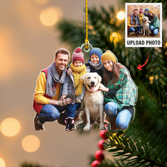 Personalized Photo Christmas Ornament, 2 Sides Printed Custom Cutout Picture Ornament, Personalized Photo Keepsake, Christmas Tree Gift