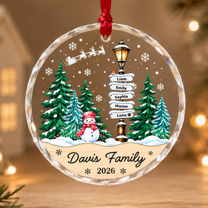 Personalized Family Names Christmas Ornament, Custom Family of Up to 8 Members & Pets, Family Christmas Tree Keepsake