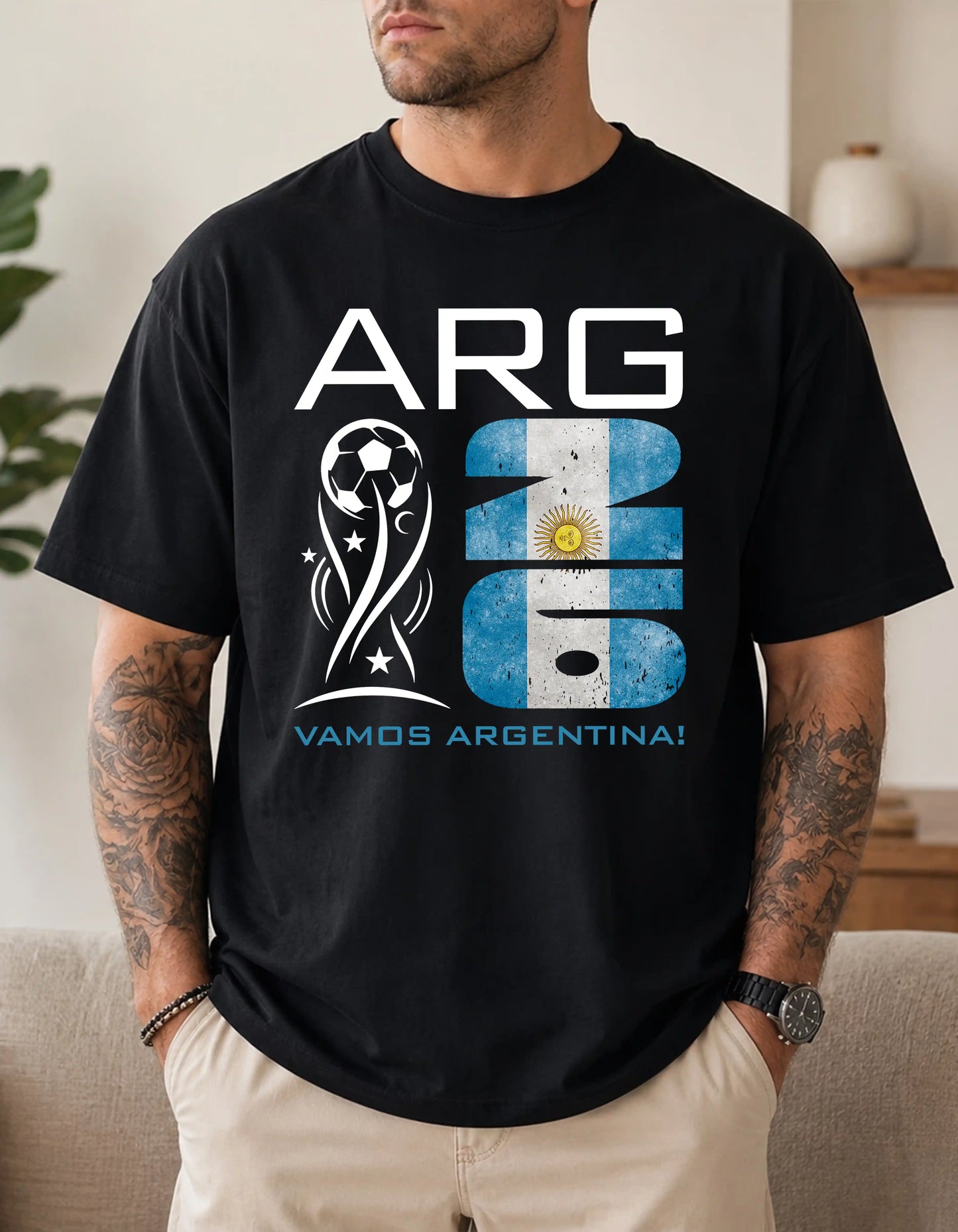 Argentina world cup 2026 custom text comfort colors football shirt for fans