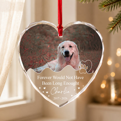 Personalized Pet Memorial Crystal Ornament, 2 Sides Printed Custom Dog Photo Glass Ornament, Pet Loss Gift, Dog Remembrance Keepsake