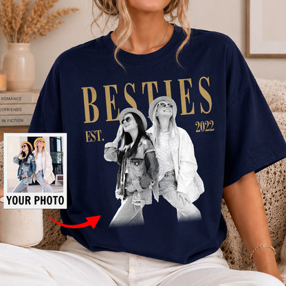 Personalized Besties Shirt Custom Photo BFF Gift - Friendship Birthday Matching Tee