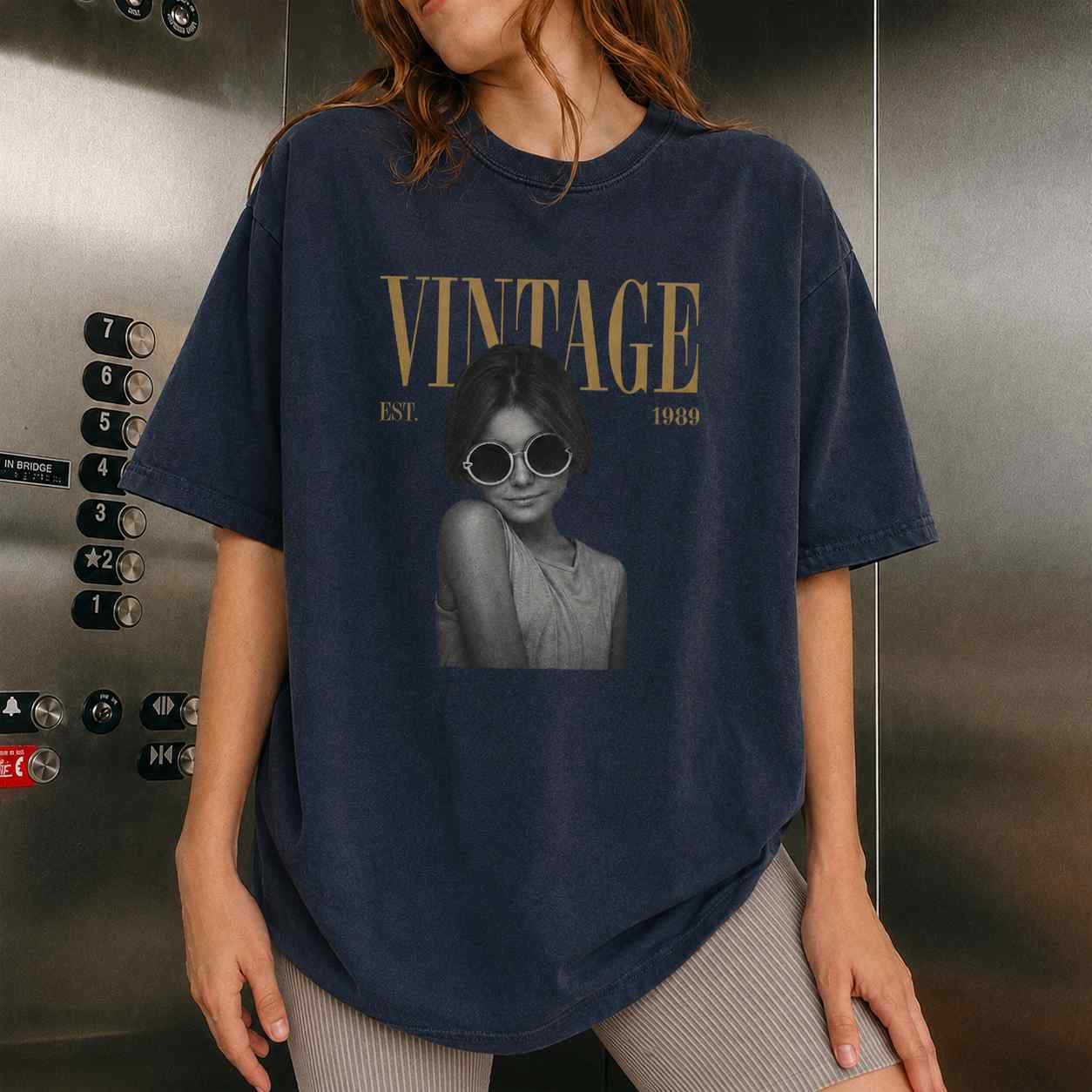 Personalized custom photo vintage aesthetic comfort tee with customizable established year high quality