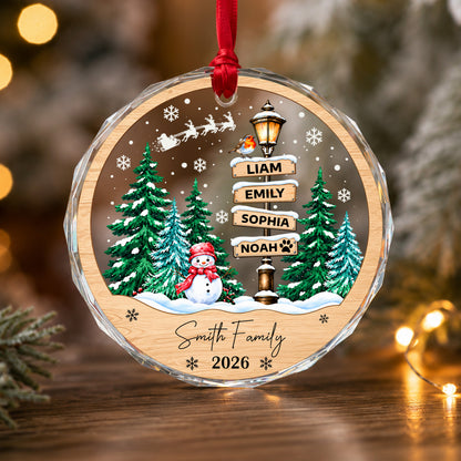 Personalized Family Names Christmas Ornament, Custom Family of Up to 10 Members & Pets, Family Christmas Tree Keepsake