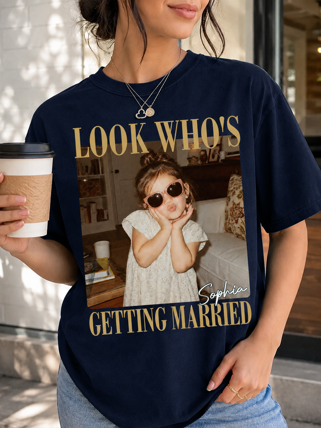 Look Who's Getting Married Shirt, Personalized Bride Photo & Name Tee, Custom Wedding Shirt, Bridal Shower Gift, Bachelorette Party Shirt