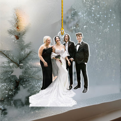 Personalized Photo Christmas Ornament, 2 Sides Printed Custom Cutout Picture Ornament, Personalized Photo Keepsake, Christmas Tree Gift