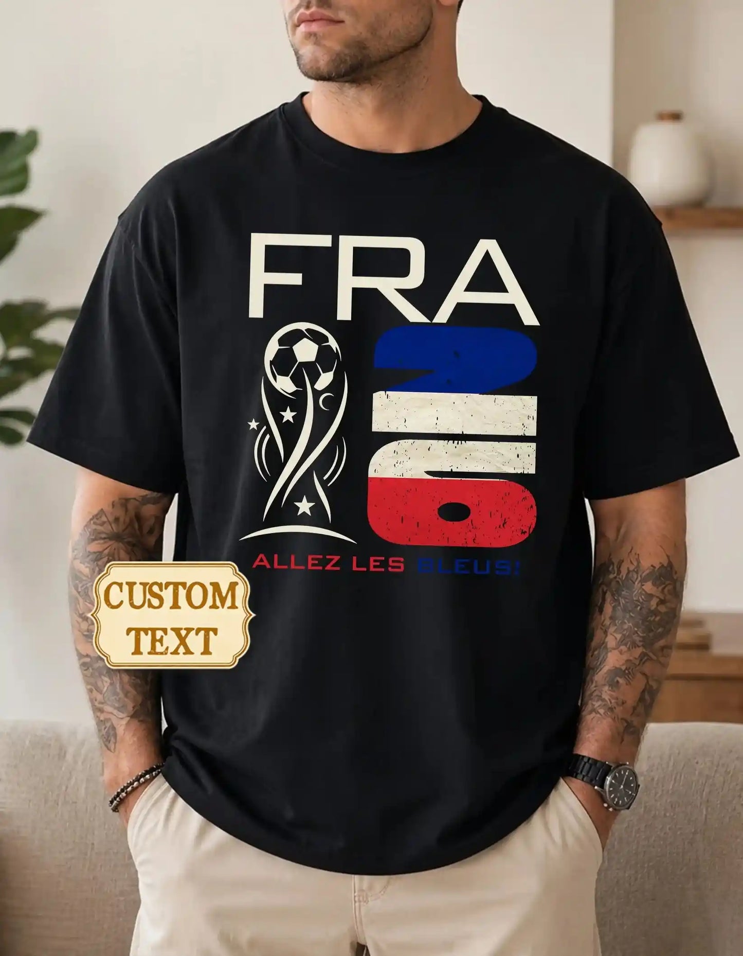 France world cup 2026 custom text comfort colors football shirt for fans