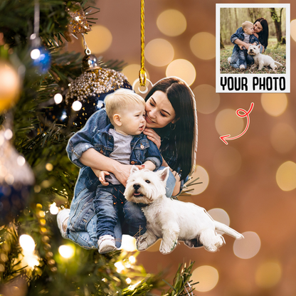 Personalized Photo Christmas Ornament, 2 Sides Printed Custom Cutout Picture Ornament, Personalized Photo Keepsake, Christmas Tree Gift