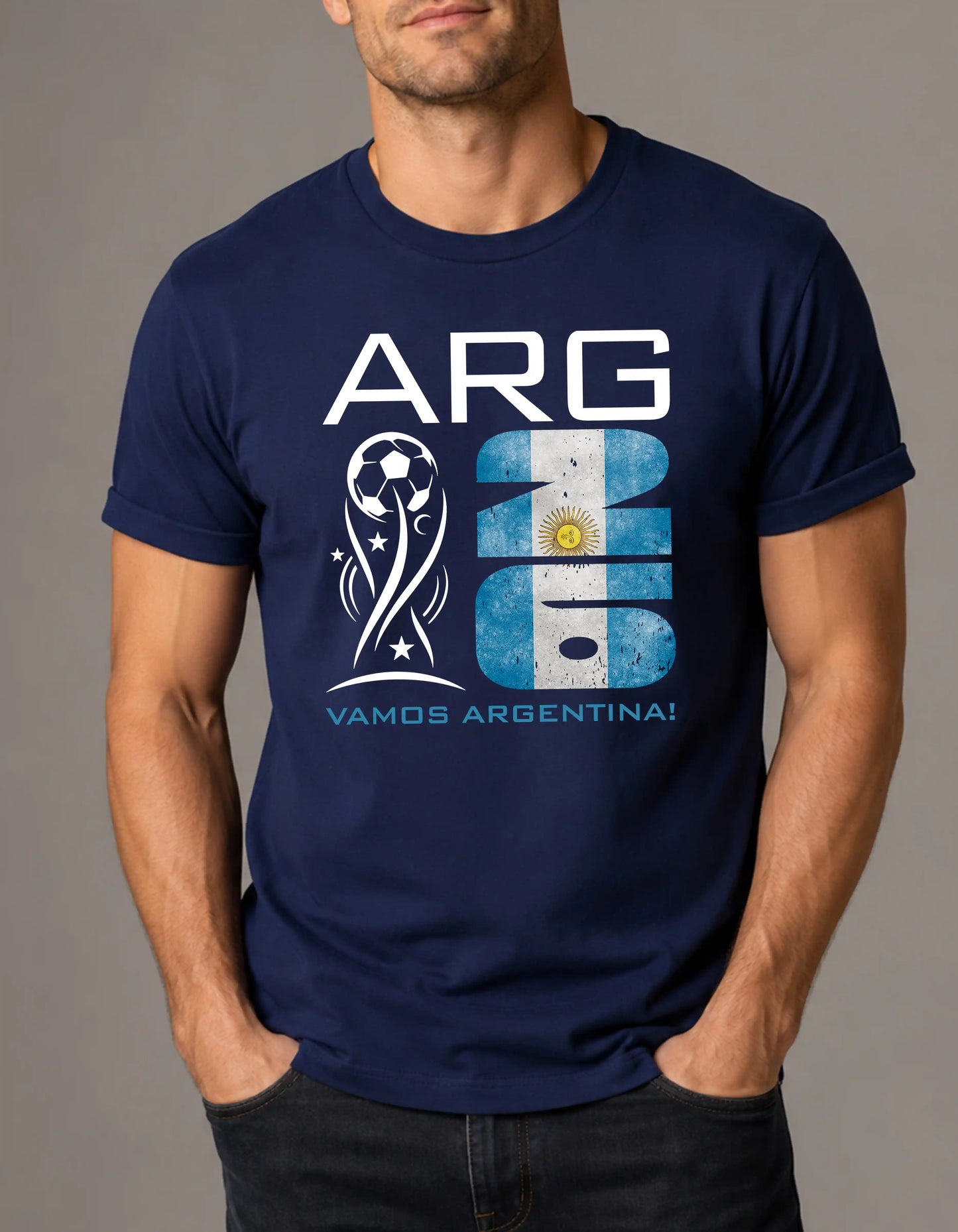 Argentina world cup 2026 custom text comfort colors football shirt for fans