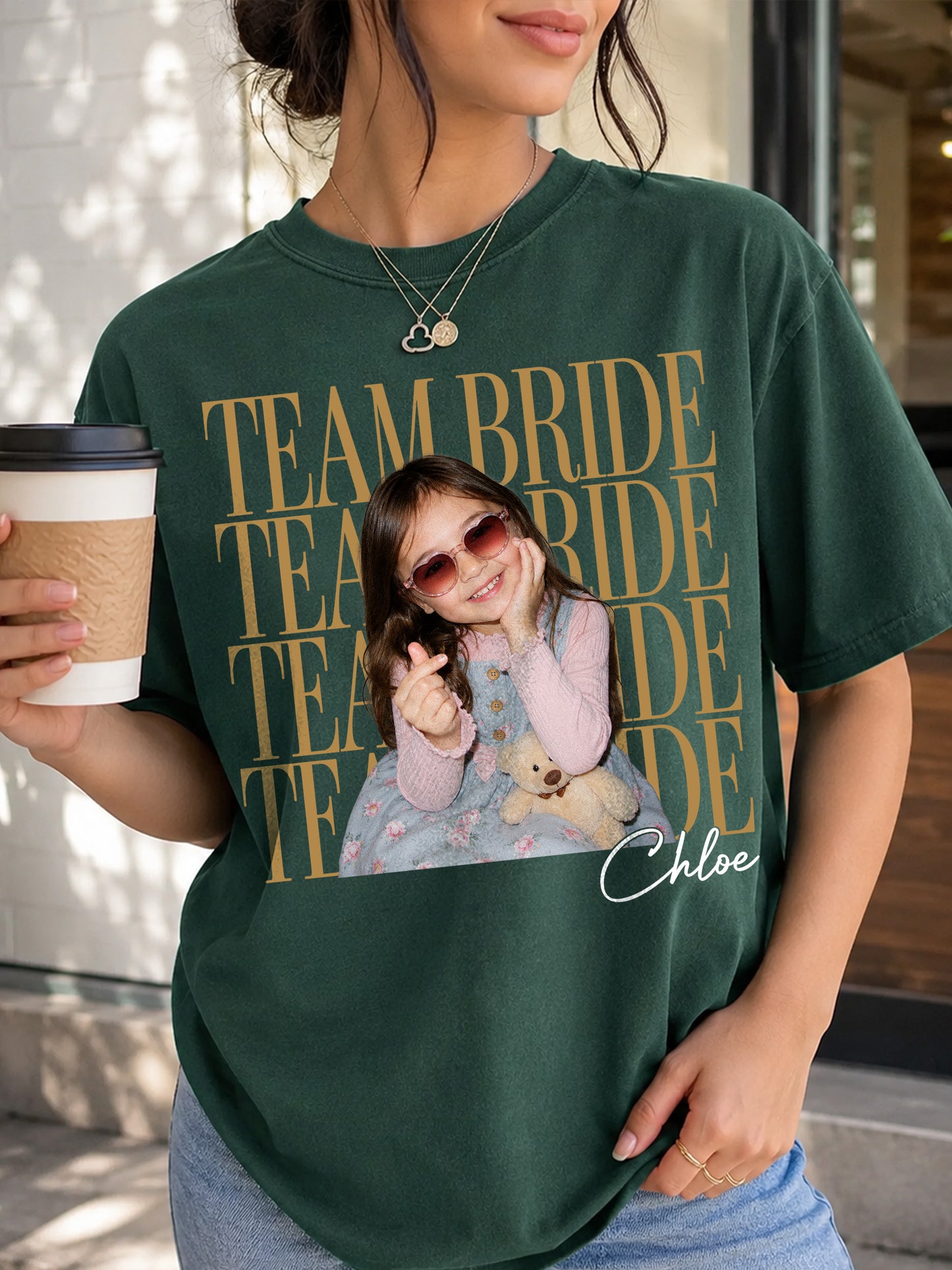 Custom Team Bride Shirt with Personalized Childhood Photo, Bachelorette Party Tee, Bride Squad Gift, Bridal Shower Shirt, Funny Bridesmaid Keepsake