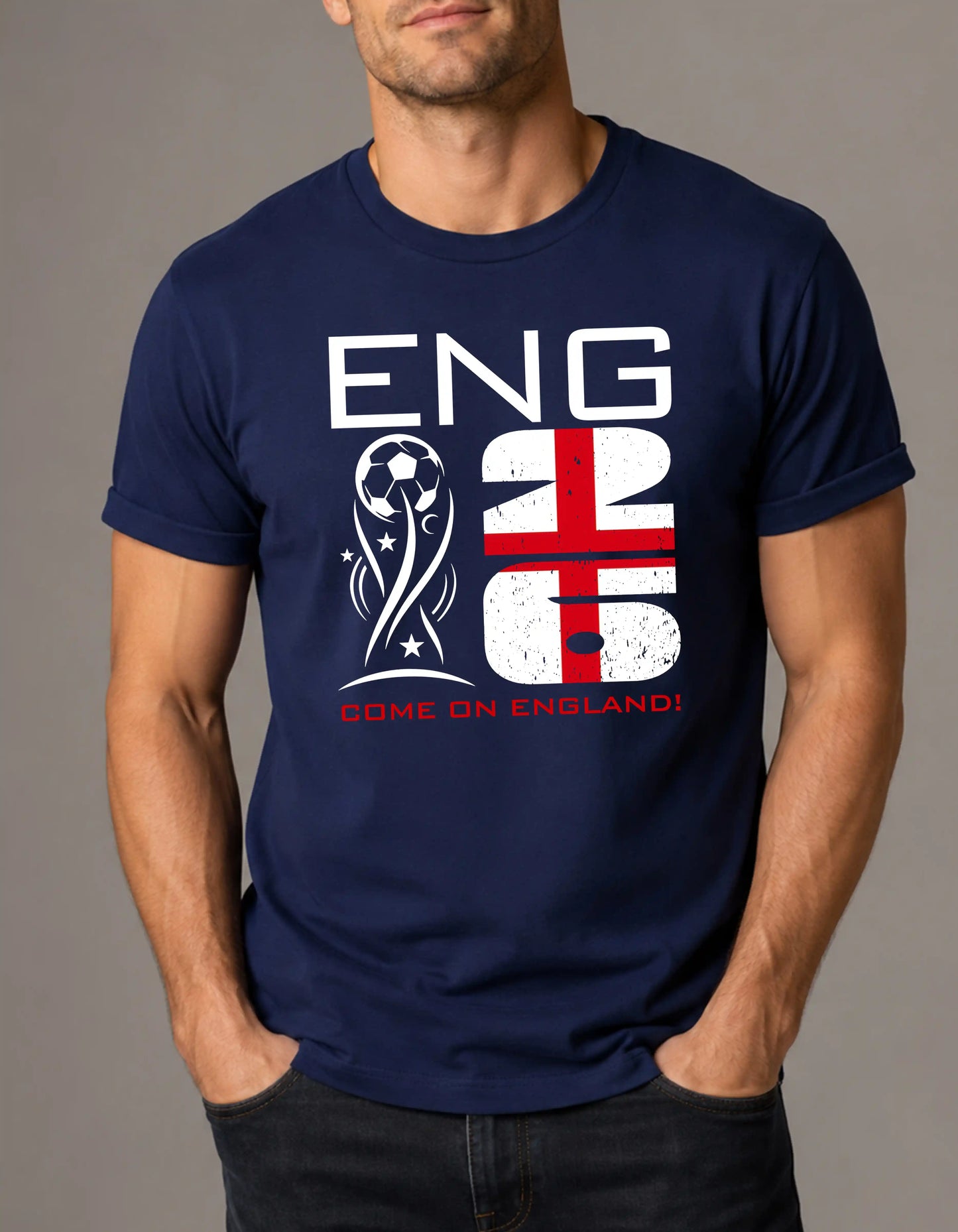 England world cup 2026 custom text comfort colors football shirt for fans