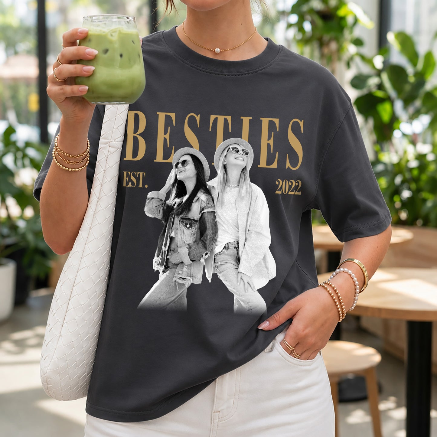 Personalized Besties Shirt Custom Photo BFF Gift - Friendship Birthday Matching Tee