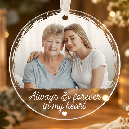 Personalized Memorial Photo Crystal Ornament, 2 Sides Printed Custom Glass Christmas Ornament, Loss of Loved One Gift, Remembrance Keepsake, Sympathy Gift