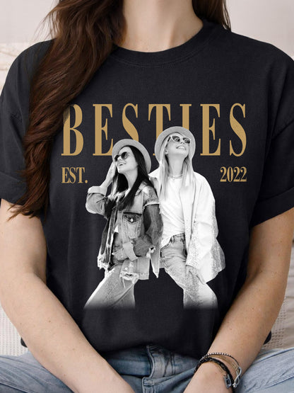 Personalized Besties Shirt Custom Photo BFF Gift - Friendship Birthday Matching Tee