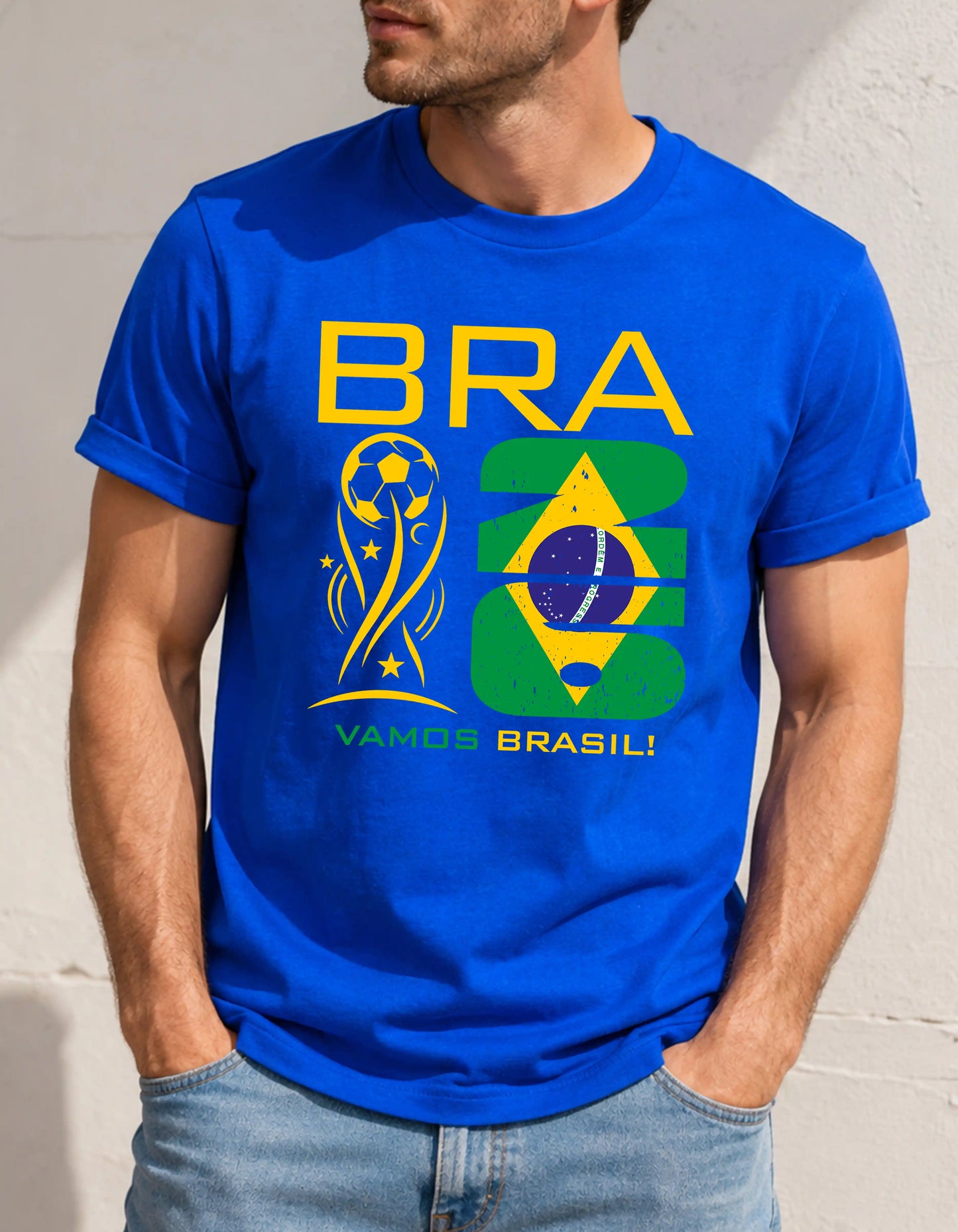 Brasil world cup 2026 custom text comfort colors football shirt for fans
