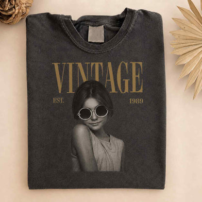 Personalized custom photo vintage aesthetic comfort tee with customizable established year high quality