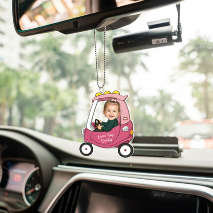 Personalized 1-4 Kids Photo Car Hanger, Drive Safe Daddy Car Ornament, Custom Baby Photo Acrylic Charm, Daddy Gift, Gift for Husband