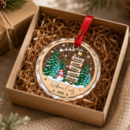 Personalized Family Names Christmas Ornament, Custom Family of Up to 10 Members & Pets, Family Christmas Tree Keepsake