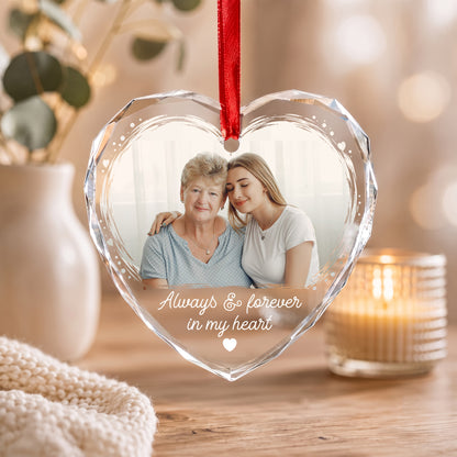 Personalized Memorial Photo Crystal Ornament, 2 Sides Printed Custom Glass Christmas Ornament, Loss of Loved One Gift, Remembrance Keepsake, Sympathy Gift