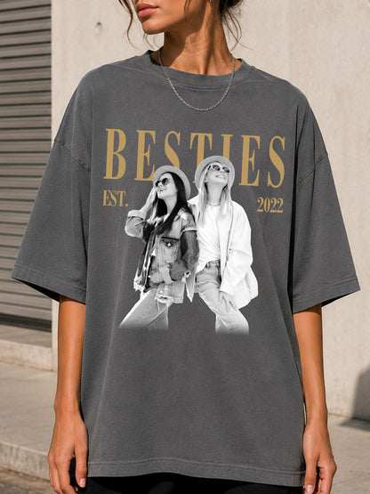Personalized Besties Shirt Custom Photo BFF Gift - Friendship Birthday Matching Tee
