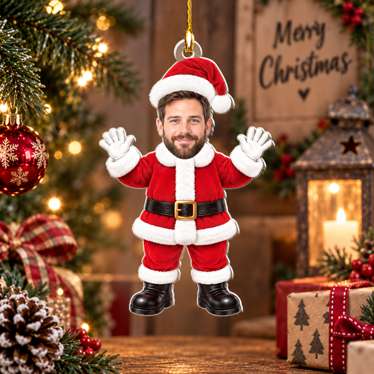 Personalized Photo Christmas Ornament, Custom Face Christmas Character Ornament, Santa Elf Snowman Gingerbread Xmas Tree Decor