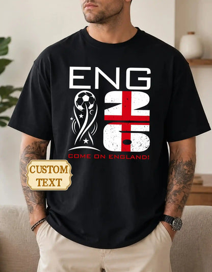 England world cup 2026 custom text comfort colors football shirt for fans