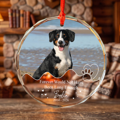 Personalized Pet Memorial Crystal Ornament, 2 Sides Printed Custom Dog Photo Glass Ornament, Pet Loss Gift, Dog Remembrance Keepsake