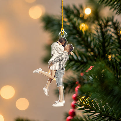 Personalized Photo Christmas Ornament, 2 Sides Printed Custom Cutout Picture Ornament, Personalized Photo Keepsake, Christmas Tree Gift