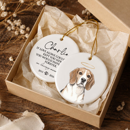 Personalized Pet Memorial Ornament, Custom Pet Portrait Ornament, 2 Sides Printed Dog Memorial Gift, Pet Loss Gift, Remembrance Keepsake