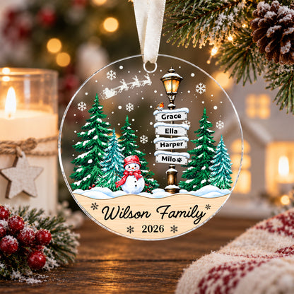 Personalized Family Names Christmas Ornament, Custom Family of Up to 8 Members & Pets, Family Christmas Tree Keepsake