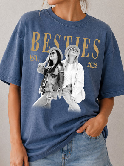 Personalized Besties Shirt Custom Photo BFF Gift - Friendship Birthday Matching Tee