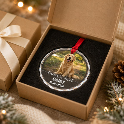 Personalized Pet Memorial Photo Ornament, Custom 2-Sided Printed Dog Memorial Ornament, Pet Loss Sympathy Gift, Forever Loved Pet Keepsake, Christmas Gift