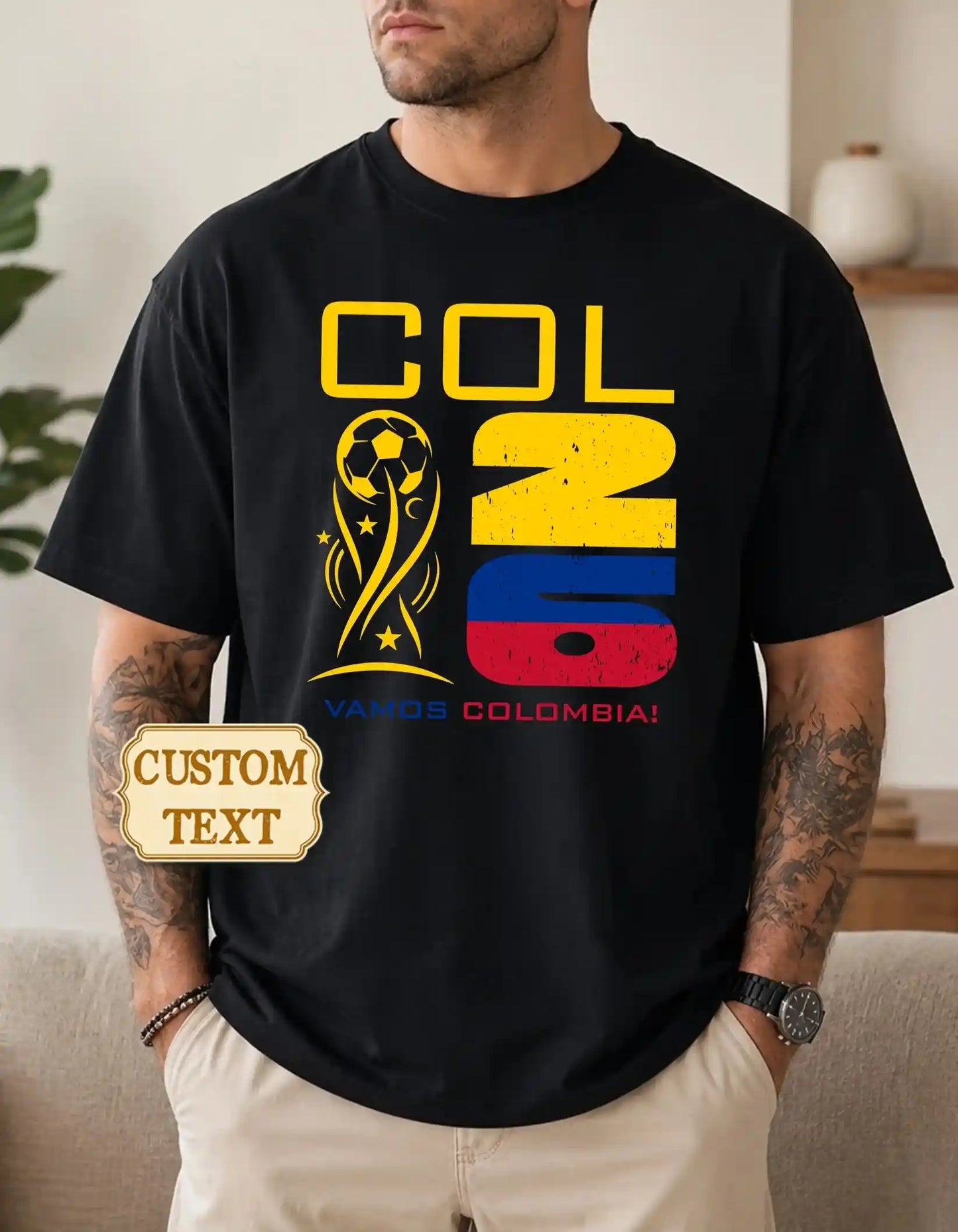 Colombia world cup 2026 custom text comfort colors football shirt for fans