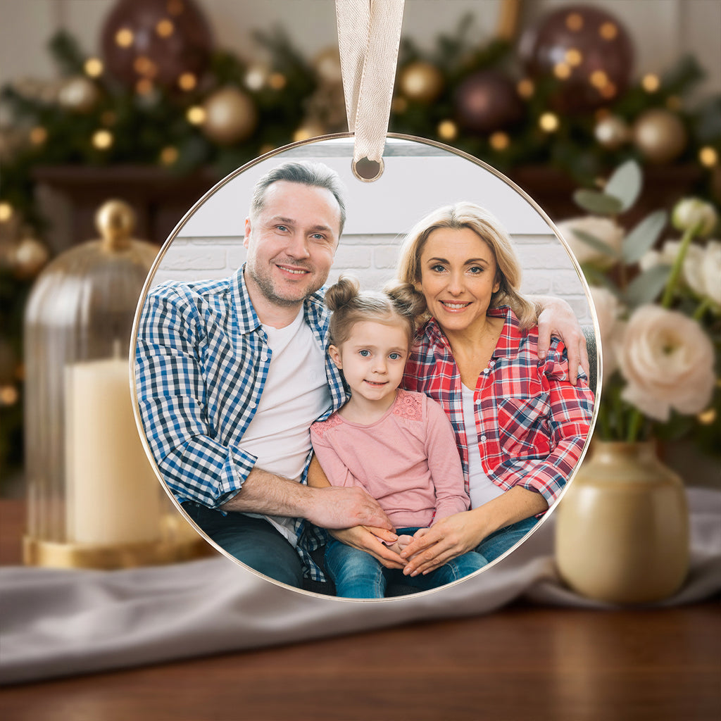 Personalized Family Photo Crystal Ornament, Custom Glass Christmas Ornament, Family Name Ornament, Christmas Keepsake, Family Gift 2026