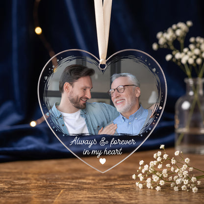Personalized Memorial Photo Crystal Ornament, 2 Sides Printed Custom Glass Christmas Ornament, Loss of Loved One Gift, Remembrance Keepsake, Sympathy Gift