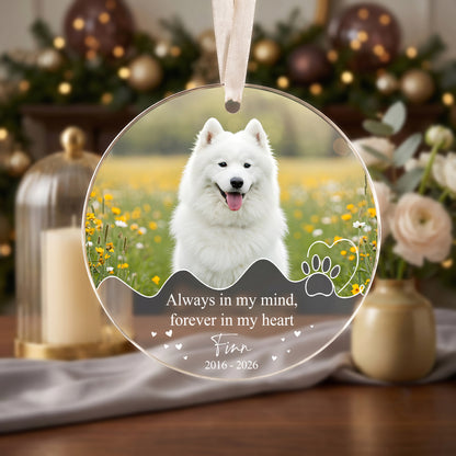 Personalized Pet Memorial Crystal Ornament, 2 Sides Printed Custom Dog Photo Glass Ornament, Pet Loss Gift, Dog Remembrance Keepsake