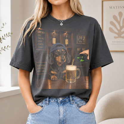 Custom Dog Beer Shirt, Personalized Pet Photo Bar T-Shirt, Funny Dog Drinking Beer Graphic Tee, Custom Pet Portrait Gift for Dog Mom Dad