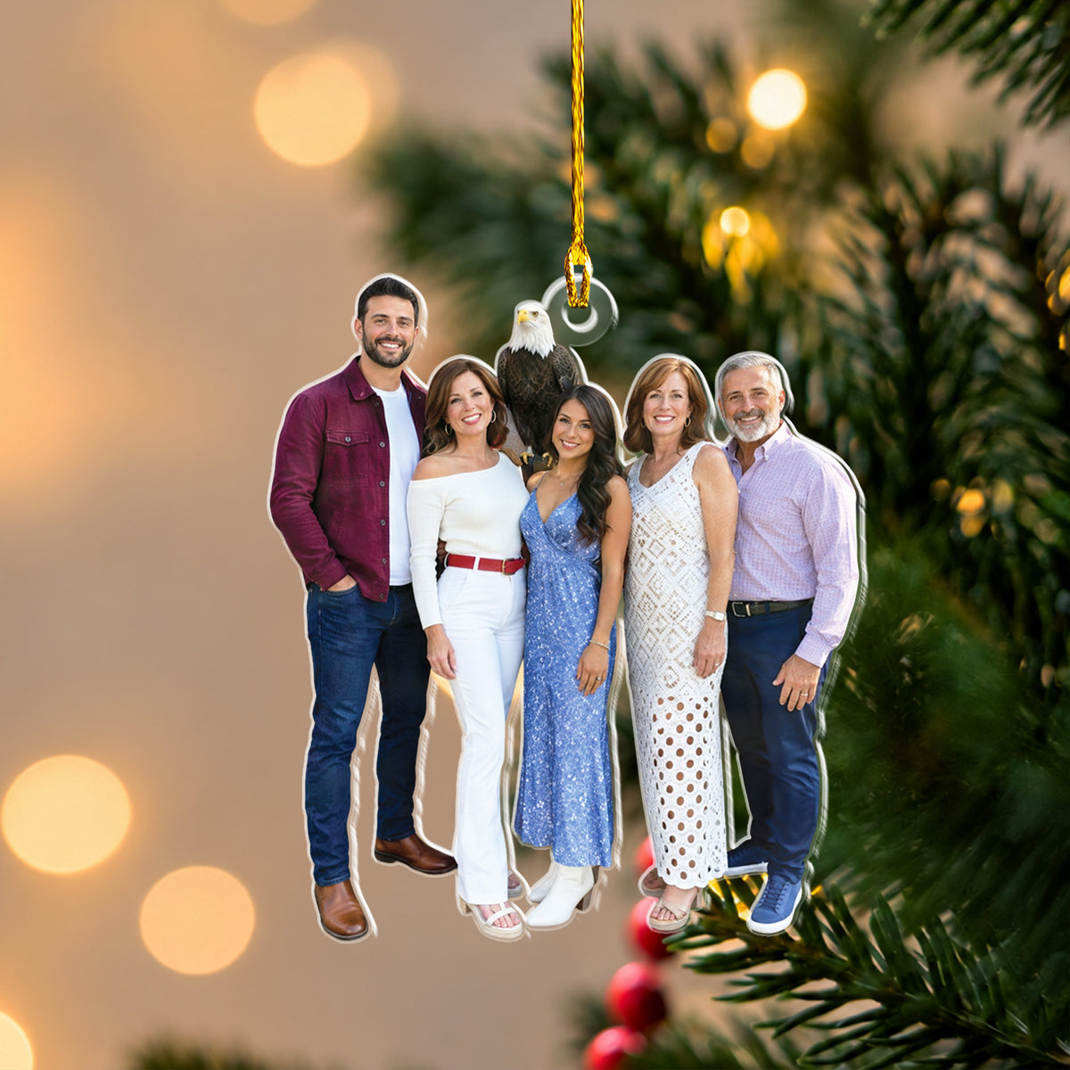 Personalized Photo Christmas Ornament, 2 Sides Printed Custom Cutout Picture Ornament, Personalized Photo Keepsake, Christmas Tree Gift