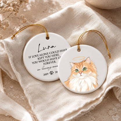 Personalized Pet Memorial Ornament, Custom Pet Portrait Ornament, 2 Sides Printed Dog Memorial Gift, Pet Loss Gift, Remembrance Keepsake