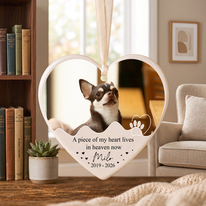 Personalized Pet Memorial Crystal Ornament, 2 Sides Printed Custom Dog Photo Glass Ornament, Pet Loss Gift, Dog Remembrance Keepsake