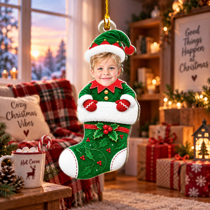 Personalized Photo Christmas Ornament, Custom Face Christmas Character Ornament, Santa Elf Snowman Gingerbread Xmas Tree Decor